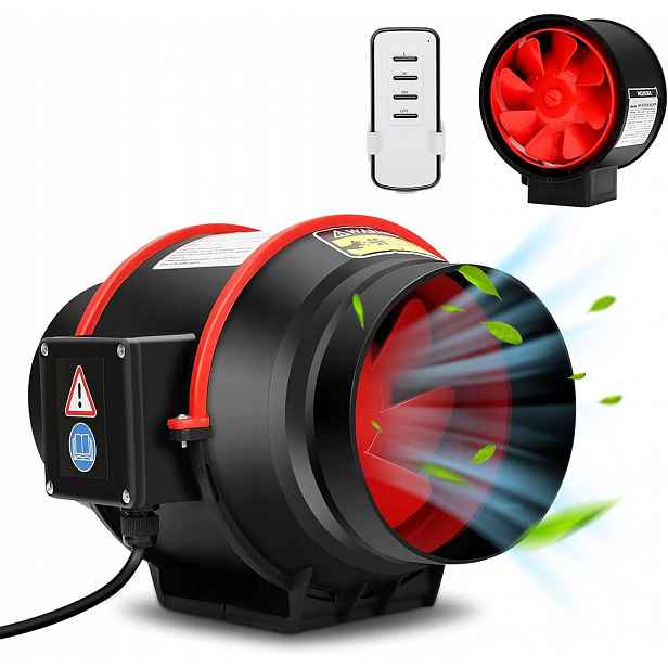 Kanálový Ventilátor Odtahový 100MM 310M3/H 2 Rychlosti Tichý 40W 200Pa