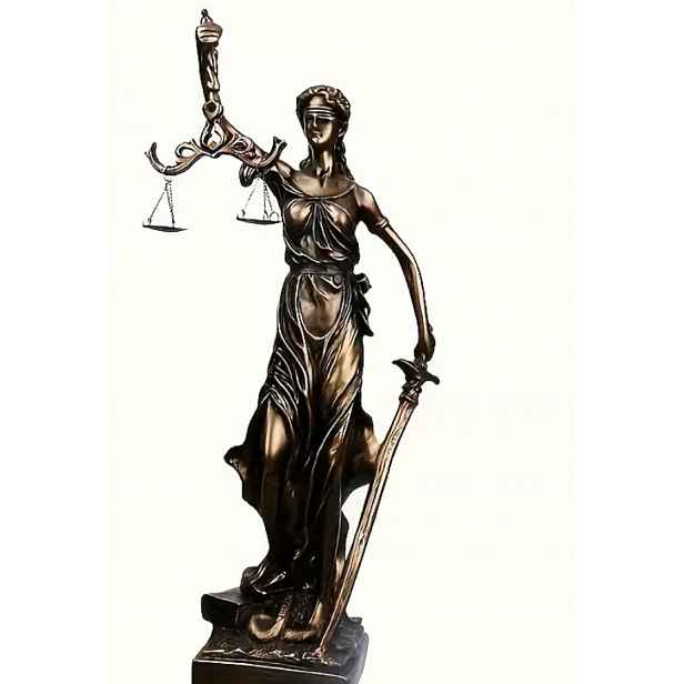 Temida figurka z pryskyřice Bohyně Spravedlnosti Justitia Dikom jako dárek M