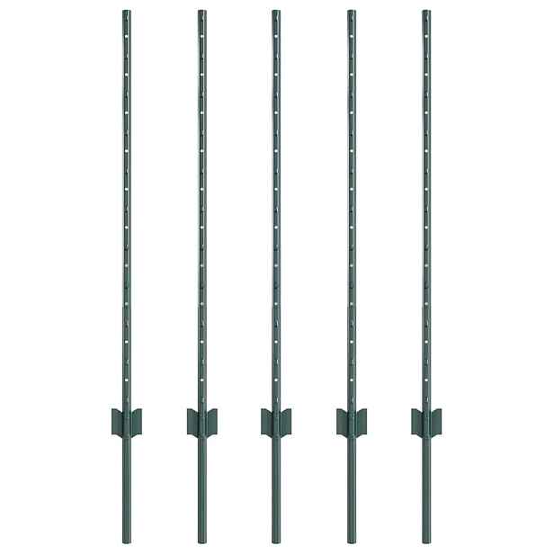 vidaXL Zabudovaný plotový sloupek 5 ks Zelená 140 cm