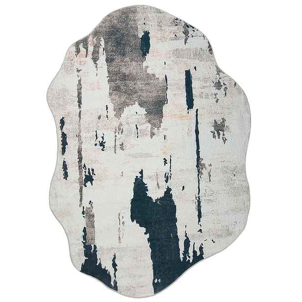 Koberec do obývacího pokoje bílý nepravidelný 120x160 cm abstraktní moderní