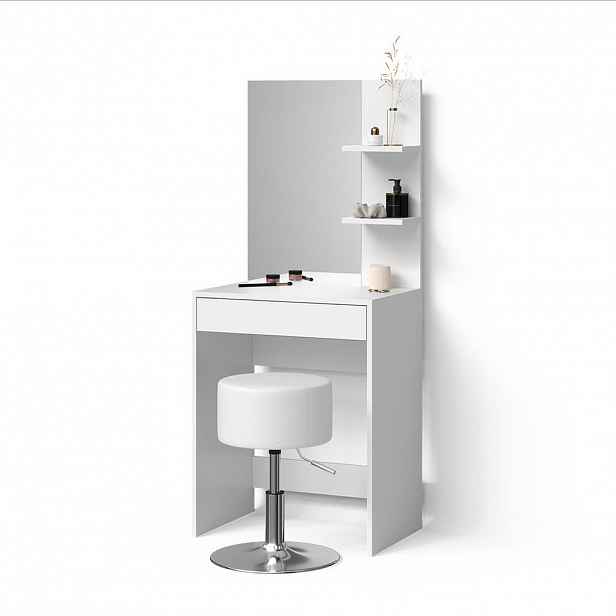 Livinity® TOALETNÍ STOLEK Nola Bílá 60 cm s taburetem