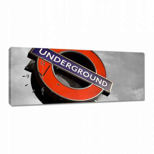 Nástěnné hodiny 100x40 Znak Underground Londýn