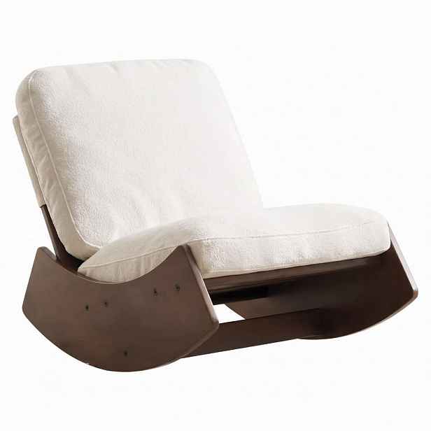 Urban Meuble HOUPACÍ KŘESLO z masivního dřeva a manšestru, ergonomické relaxační křeslo