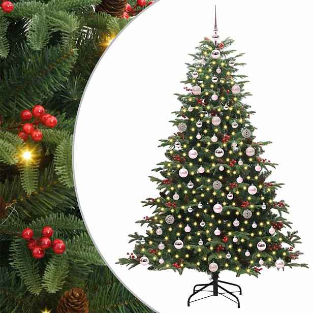 vidaXL Umělý vánoční stromeček Zelená 180 cm PVC, kov a plast
