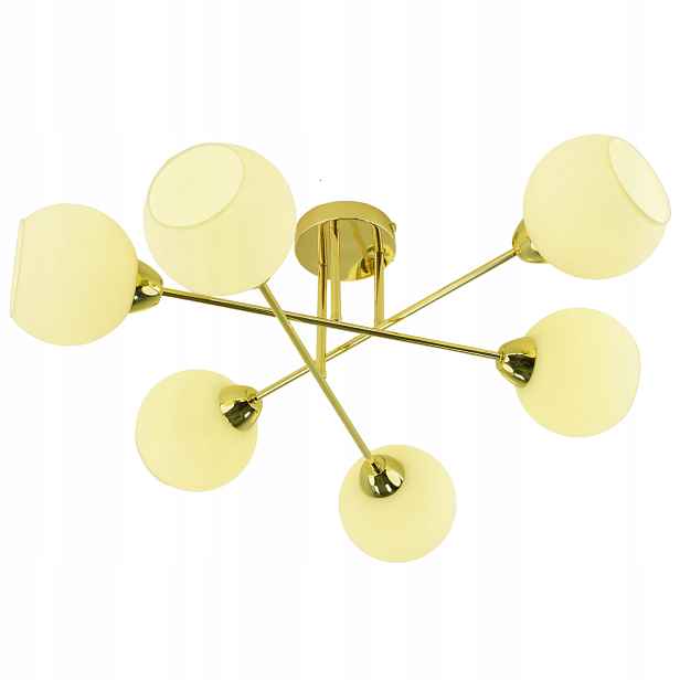 Závěsná Lampa Stropní Lustr Kule zlatá Moderní Led mléčná stropní svítidlo