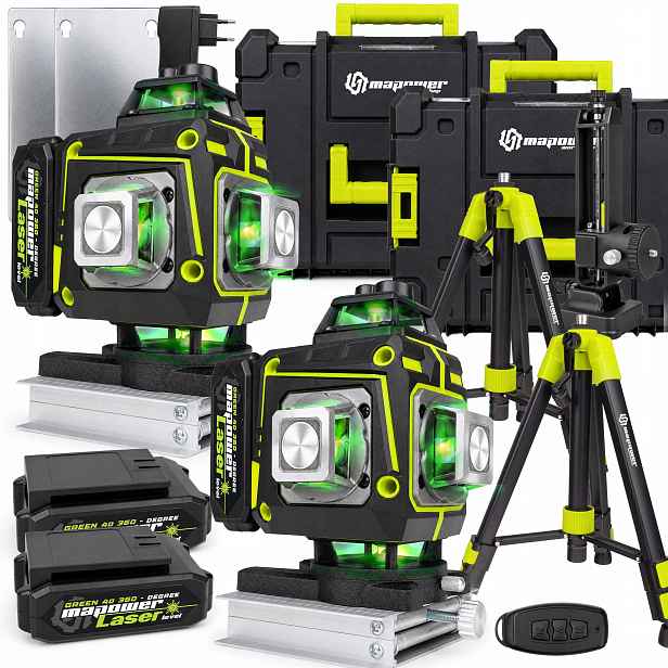 Křížový Laser Laserová Vodováha 360 Rovinný Laser Zelený Mapower