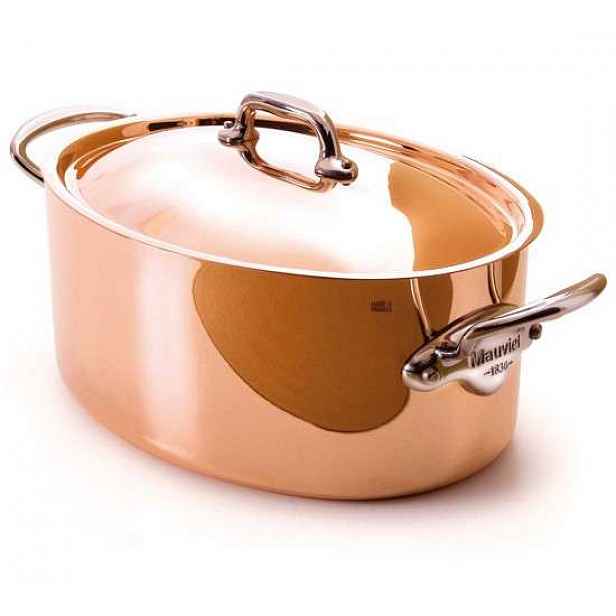 Mauviel M´150s hrnec oválný s poklicí, 30 cm / 6,6 l