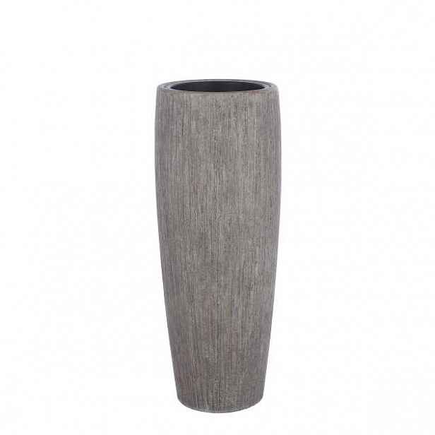 Váza úzká FJORD škrábaná stone fibre sv.hnědá 95cm