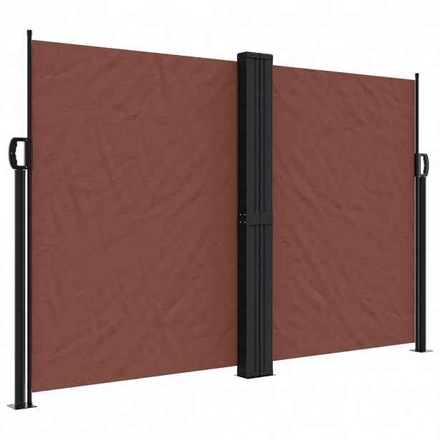 vidaXL Zatahovací boční markýza hnědá 160 x 1 200 cm