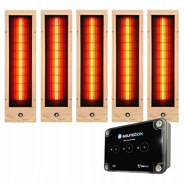 Sada 5x zářič Infrared Full Spectrum Ir 400W Ovladač SaunaBox WiFi