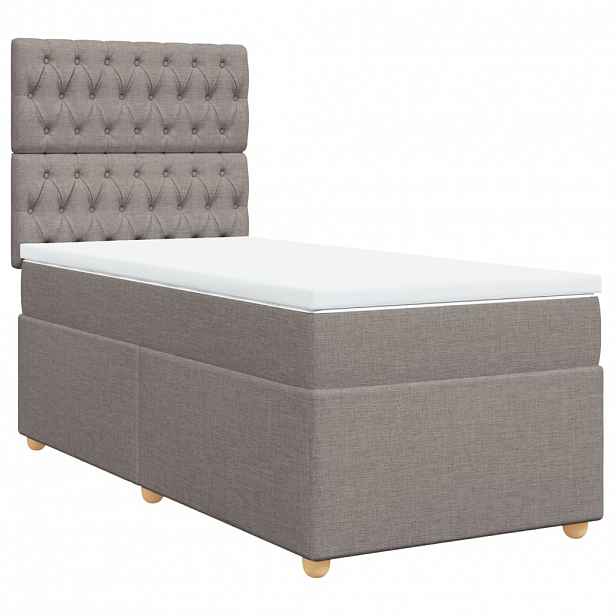 vidaXL Box spring postel s matrací taupe 80x200 cm textil