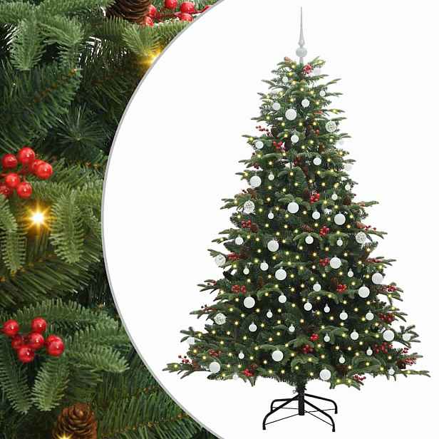 vidaXL Umělý vánoční stromeček Zelená 180 cm PVC, kov a plast