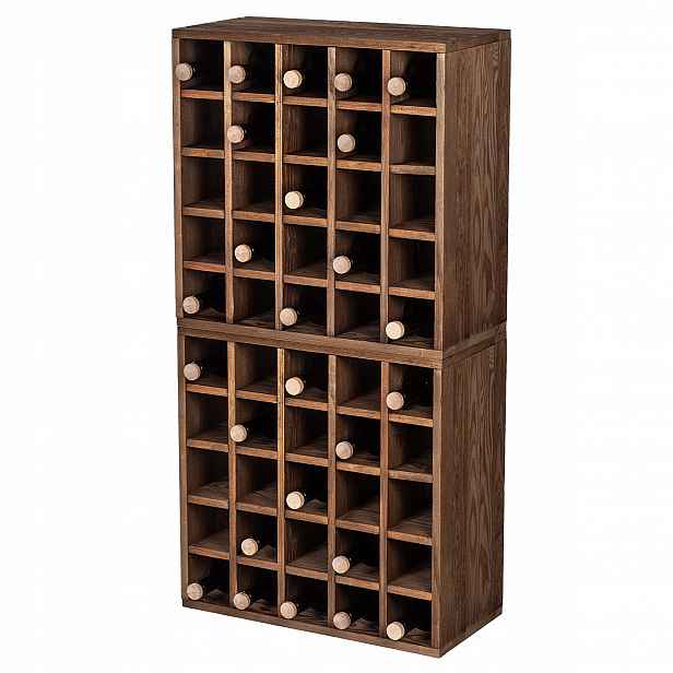 Stojan Na Víno Dřevěný 50 Lahví Alkohol Skříňka 104 cm Set 2 ks