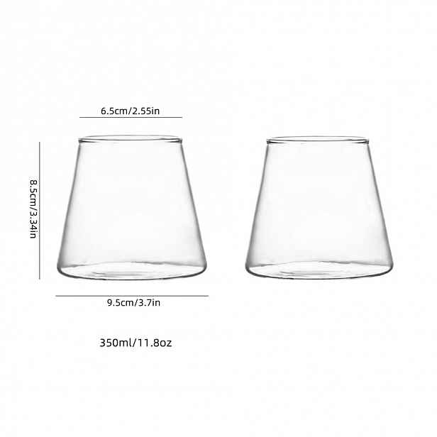 TEMU 2 ks Obdélníkové Průhledné Skleněné Kelímky, Opakovaně Použitelné, Vhodné do Mrazáku, Ideální na Koktejly, , Whisky, Vodu a Džus, Ideální pro