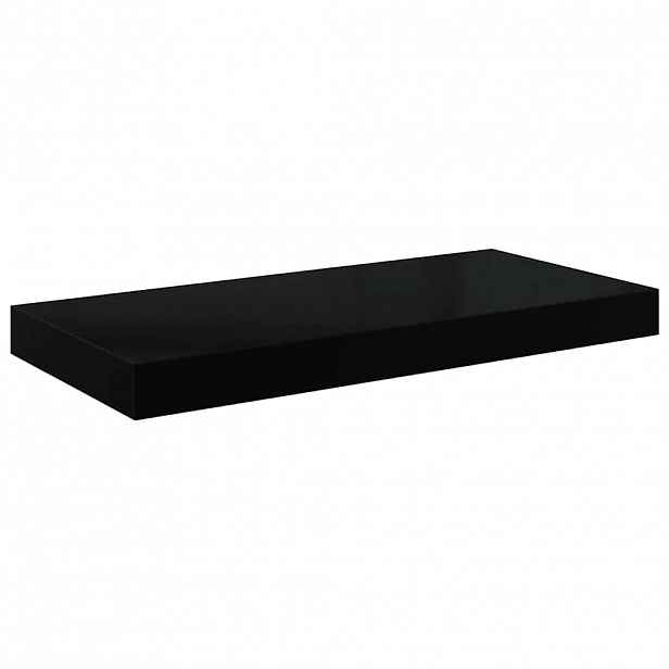 vidaXL Plovoucí nástěnná police černá vysoký lesk 50 x 23,5 x 3,8 cm MDF