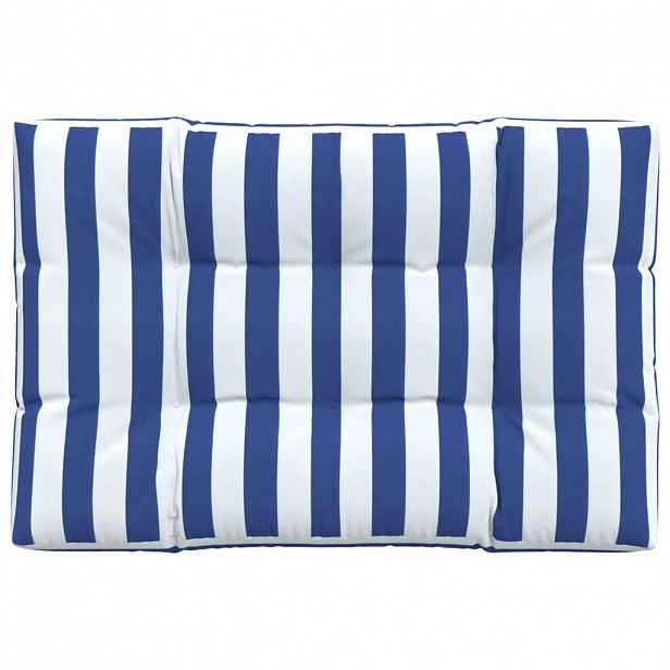 vidaXL Poduška na palety modré a bílé pruhy 120 x 80 x 12 cm textil