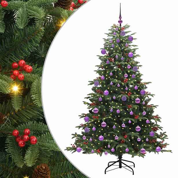 vidaXL Umělý vánoční stromeček Zelená 180 cm PVC, kov a plast