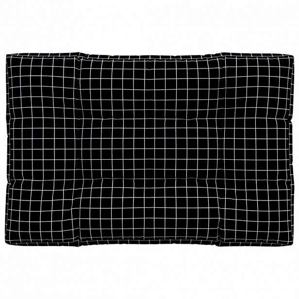 vidaXL Poduška na palety černá károvaná 120 x 80 x 12 cm textil