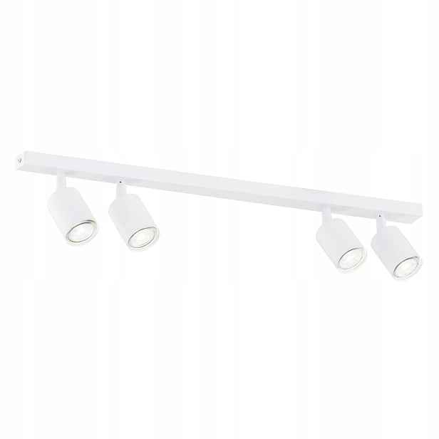 Stropní svítidlo minimalistická, 4 reflektory, bílá lišta 70 cm Emibig