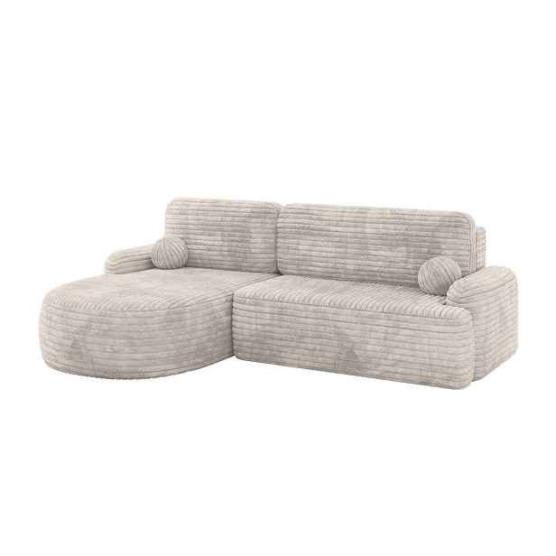 ALTDECOR ROHOVÁ SEDAČKA s funkcí spaní a úložným prostorem LIRA-L - 264x172x89 krémová