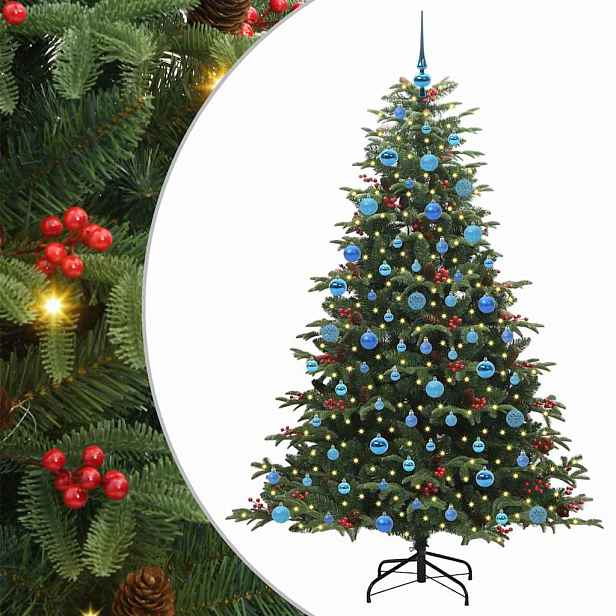 vidaXL Umělý vánoční stromeček Zelená 180 cm PVC, kov a plast