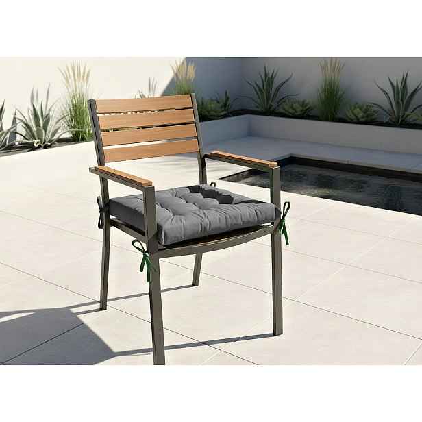 Zahradní prošívaný podsedák na židli GIARDINO šedá 40x40x5 cm Mybesthome