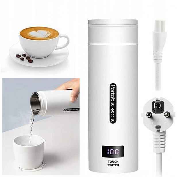 Malá elektrická konvice, 220 V, 300 W, konvice na čaj, bílá, 500 ml