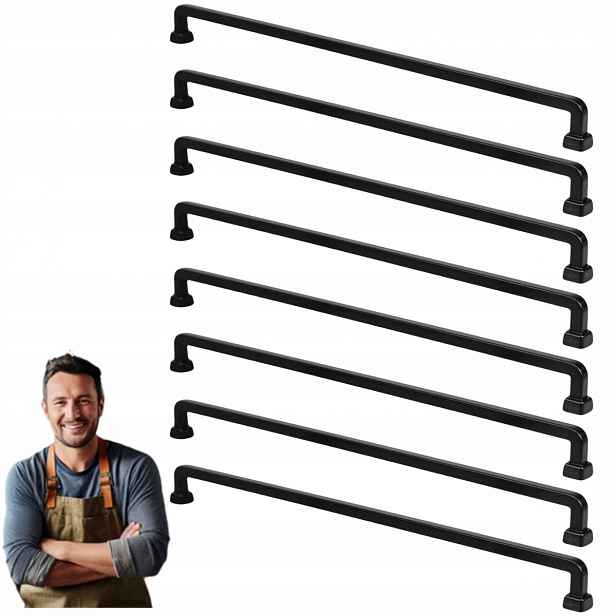 Nábytková Úchytka do zásuvky Tulia 320 mm Černý Mat 8ks