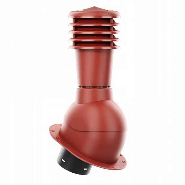 Větrací komín s podstavcem a těsněním Pi 125 mm, nezateplený, červený