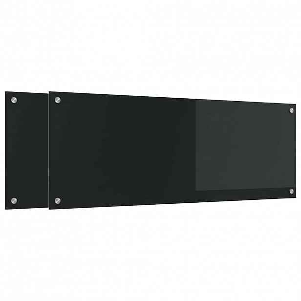 vidaXL Kuchyňský obklad 2 ks Černá 110 x 40 cm tvrzené sklo
