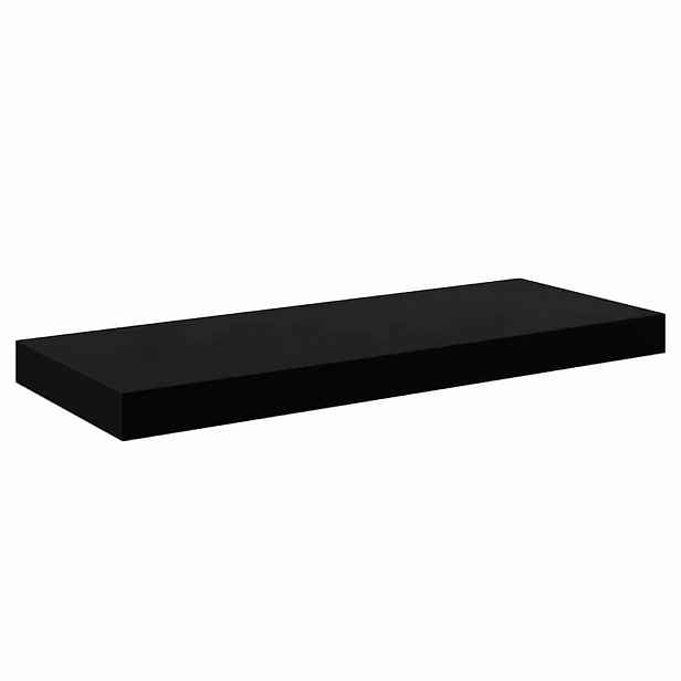 vidaXL Plovoucí nástěnná police černá vysoký lesk 60x23,5x3,8 cm MDF