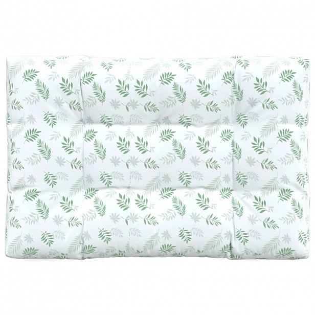 vidaXL Poduška na palety vzor listů 120 x 80 x 12 cm textil