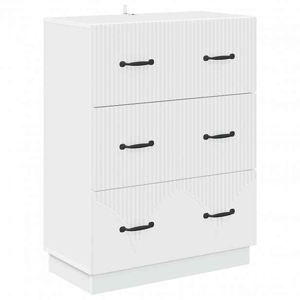 vidaXL Skříň se zásuvkami Bílá 66 x 34,5 x 87 cm Kompozitní dřevo
