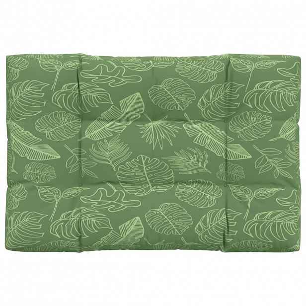 vidaXL Poduška na palety vzor listů 120 x 80 x 12 cm textil