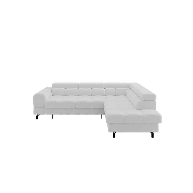 ALTDECOR ROHOVÁ SEDAČKA s funkcí spaní otomana vpravo LUMA-L 272x203x70 bílá buklé