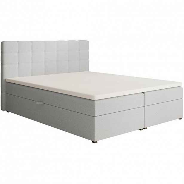 Beautysofa ČALOUNĚNÁ postel Topiq I 164/203/103, tmavě béžová, bouclé látka