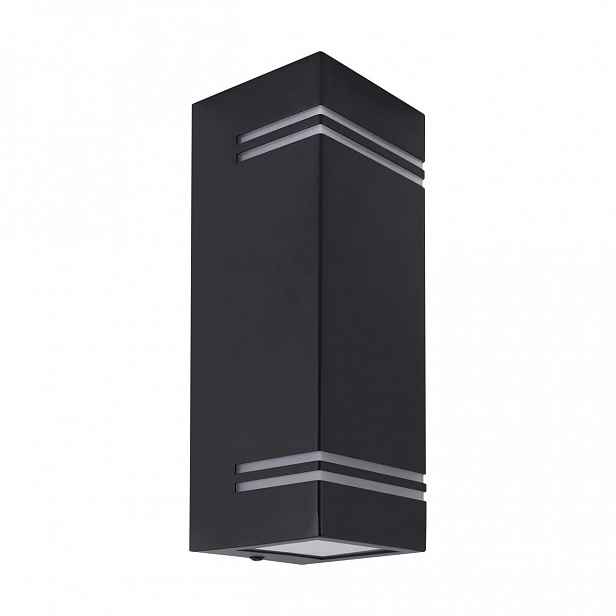 Fasádní lampa obousměrná obdélníková černá horní spodní IP54 Ideus