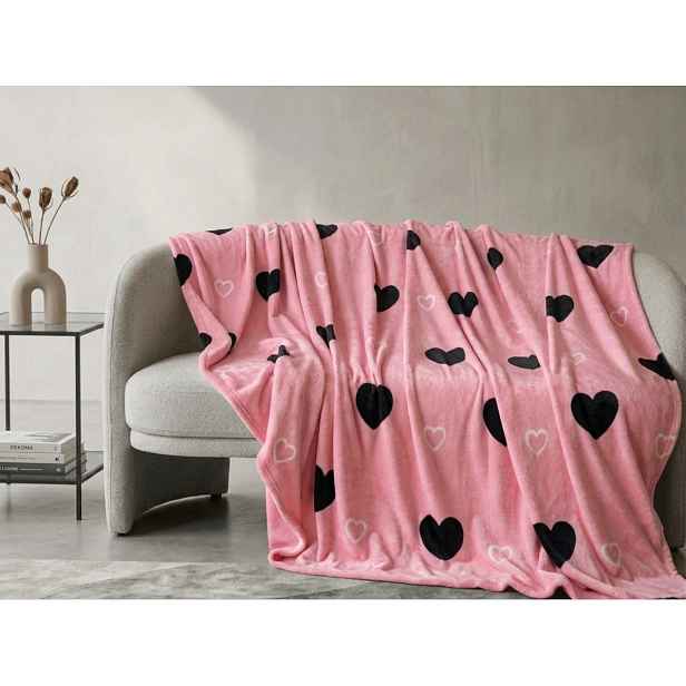 Mikroplyšová deka CORAZON, růžová Rozměr: 160 x 200 cm