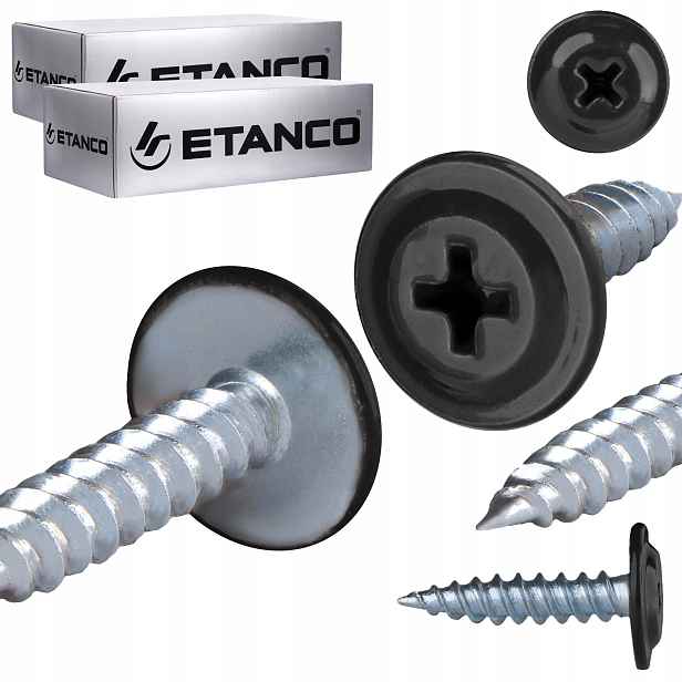 Podložkové vruty do dřeva 4,2 x 19 mm Ral 9005 500 ks Etanco Gm-s