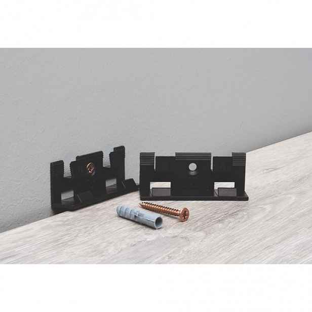 Příchytky k soklu Naturel černá, PVC, délka 4 cm, MCLIPS