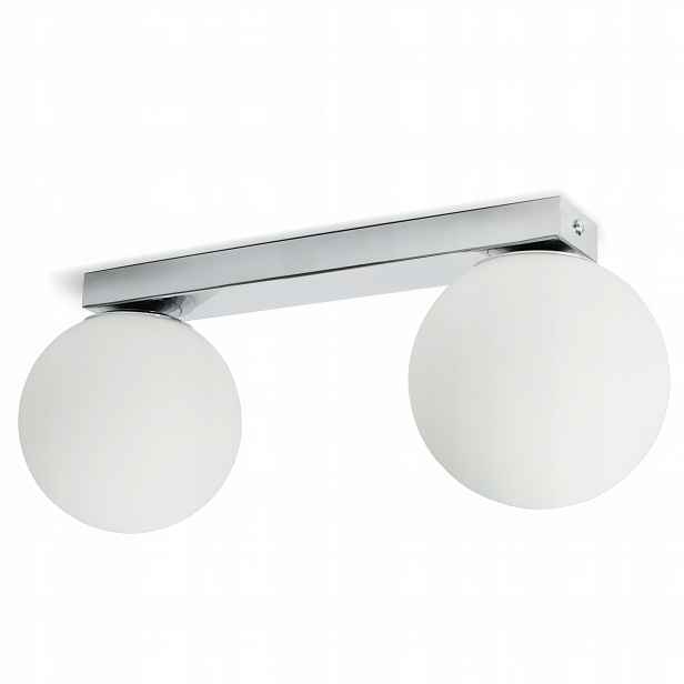 Závěsné Stropní Svítidlo Lustr Full Globe Glass 560-B2 G9 Bílé koule Chrom