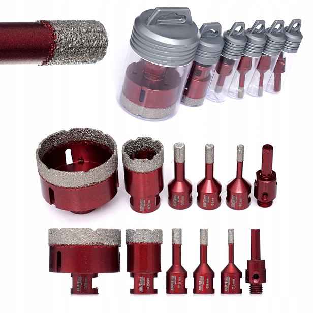Korunkový Vrták Sada diamantových děrovaček M14 5 Kraft&Dele 68 mm
