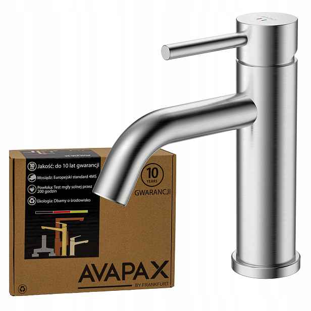Umyvadlová baterie baterie pro umyvadlo do koupelny Ocel kartáčovaná Inox Avapax