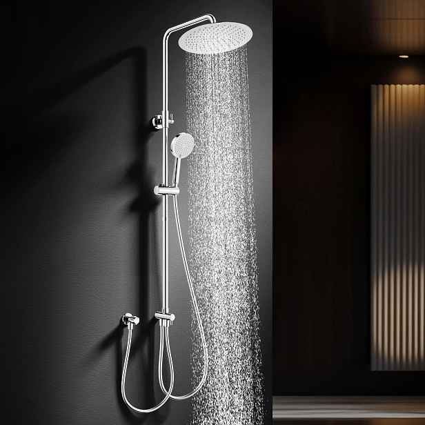Dešťová sprcha Homelody 300 mm Chrom z nerezové oceli, nastavitelná výška