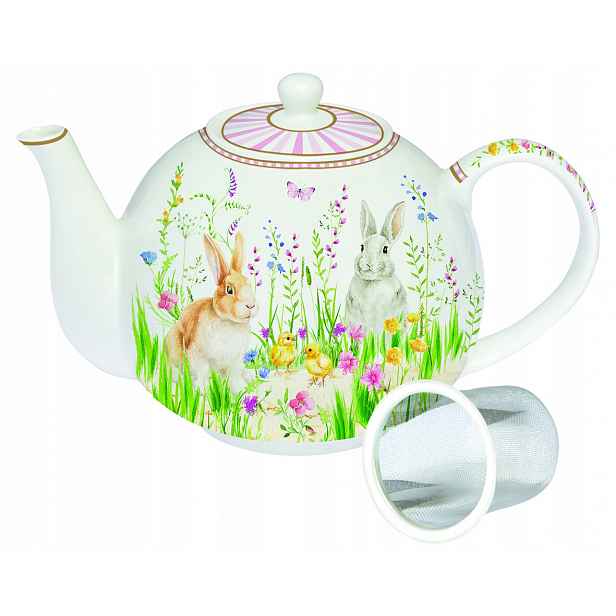 Porcelánová konvice na čaj s konvičkou Velikonoční porcelán