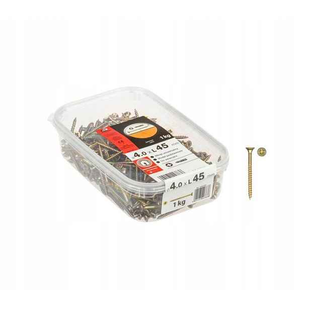 Šrouby 4 x 45 mm balení 1 kg žluté ocelové