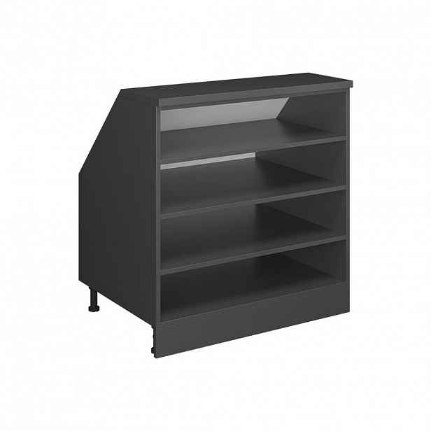 Vicco SKŘÍŇ POD ŠIKMOU STŘECHU Rion Antracit 80 x 81.8 cm se 4 přihrádkami, korpus skříně hloubka 60 cm