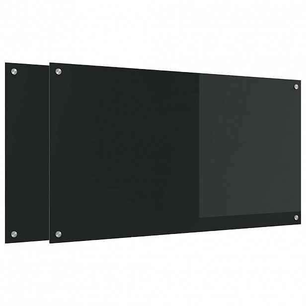 vidaXL Kuchyňský obklad 2 ks Černá 110 x 60 cm tvrzené sklo