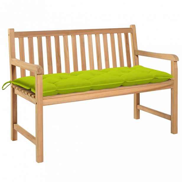 Zahradní lavice s poduškou 120 cm Zelená