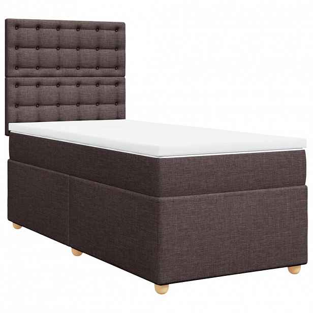 vidaXL Box spring postel s matrací tmavě hnědá 80x200 cm textil
